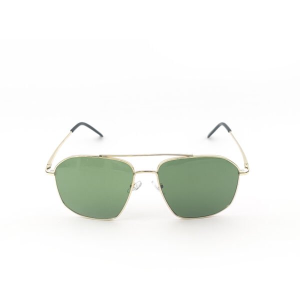 Golden Green Metal Aviator Sunglasses