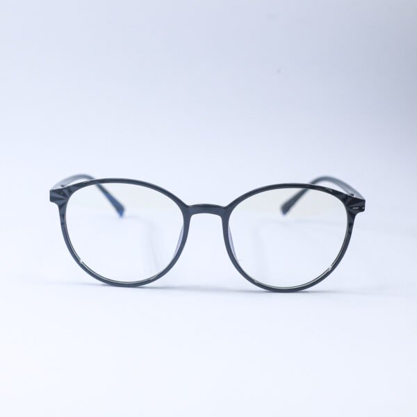 Glossy Black Panto Round Eyeglasses-OscarEye