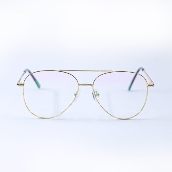 Golden Metallic Aviator Eyeglasses-OscarEye