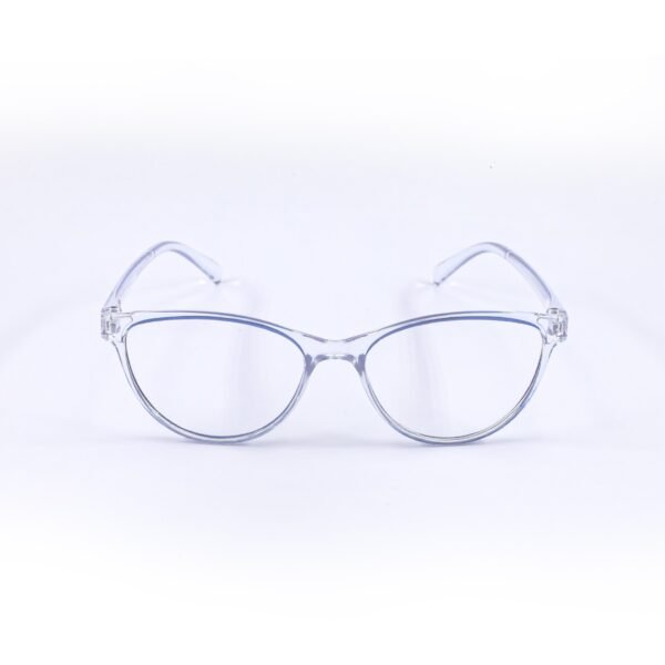 Transparent White & Royal Blue Cateye Eyeglasses-OscarEye