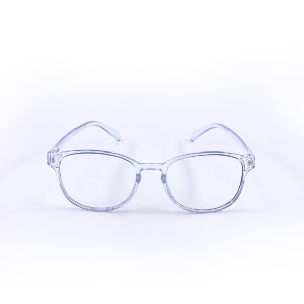 Transparent White & Blue Oval Eyeglasses-OscarEye