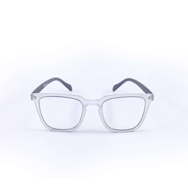 Matt White & Black Square Eyeglasses-OscarEye