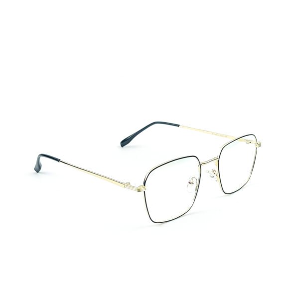 Golden Square Metal Eyeglasses-OscarEye