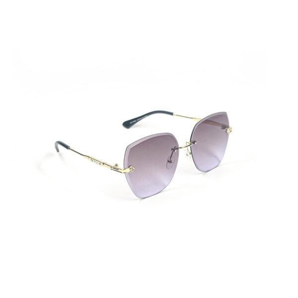 Golden & Purple Metal Rimless Sunglasses
