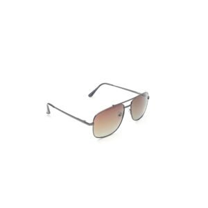 Brown Metal Aviator Sunglasses