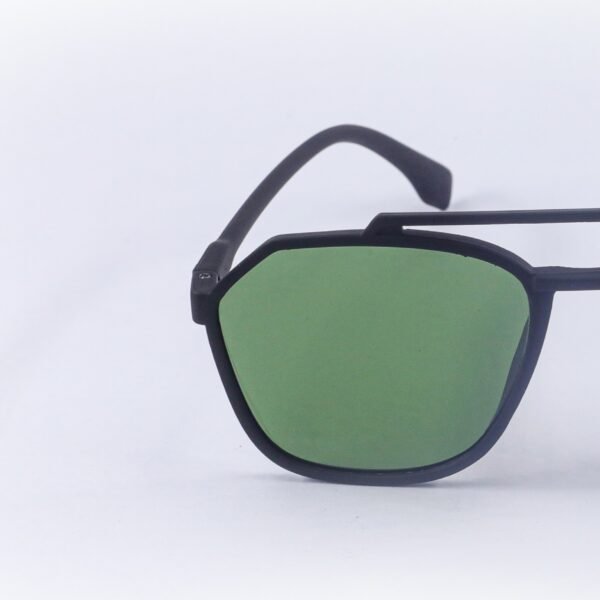 Matt Black & Green Square Sunglasses-OscarEye