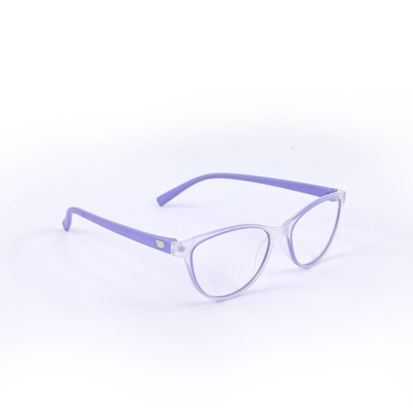 Transparent White & Purple Cateye Eyeglasses-OscarEye