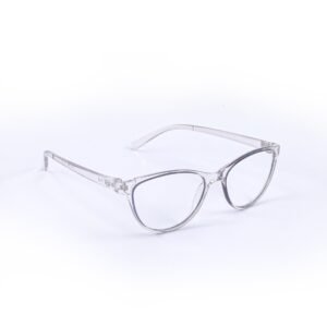 Transparent White & Brown Cateye Eyeglasses-OscarEye