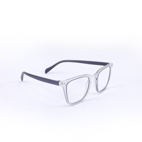 Matt White & Black Square Eyeglasses-OscarEye