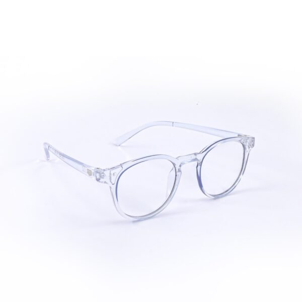 Transparent White & Royal Blue Panto Round Eyeglasses-OscarEye