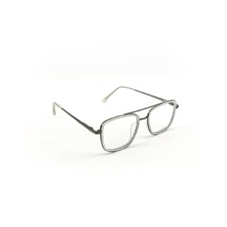 Grey & White Square Acetate Eyeglasses-OscarEye