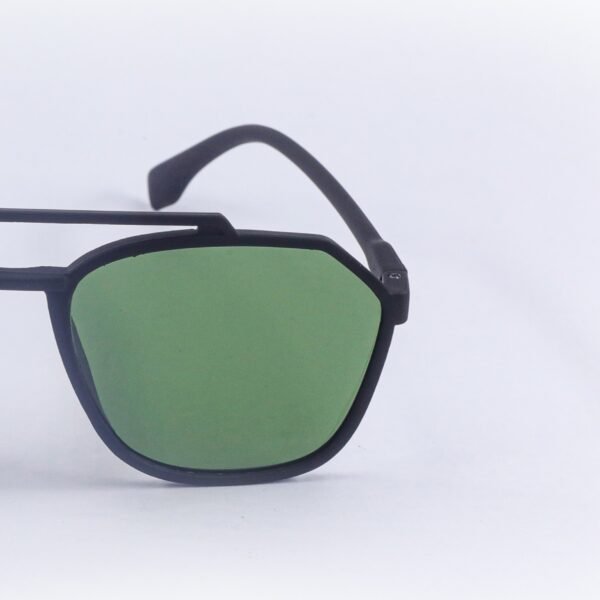 Matt Black & Green Square Sunglasses-OscarEye