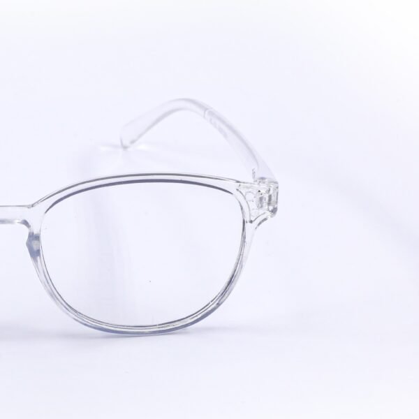 Transparent White & Black Oval Eyeglasses-OscarEye