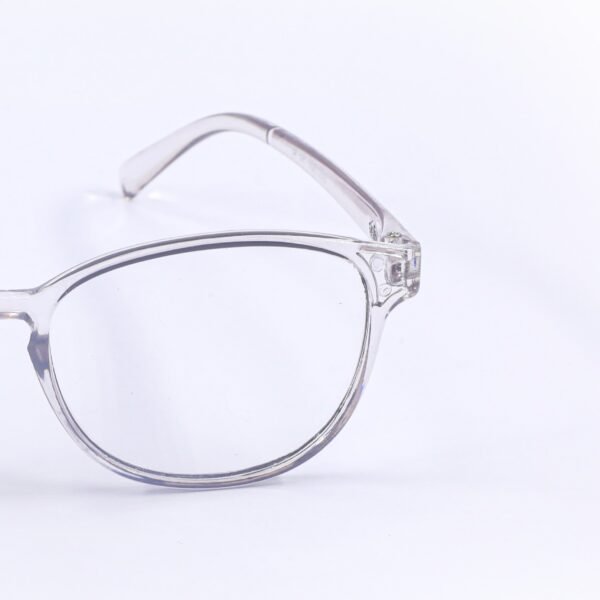 Transparent White & Brown Oval Eyeglasses-OscarEye