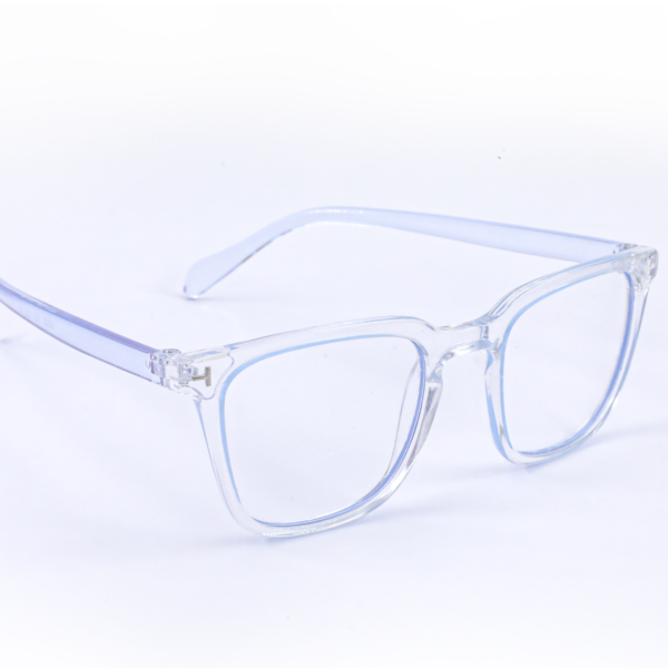 White & Sky Blue Square Eyeglasses-OscarEye