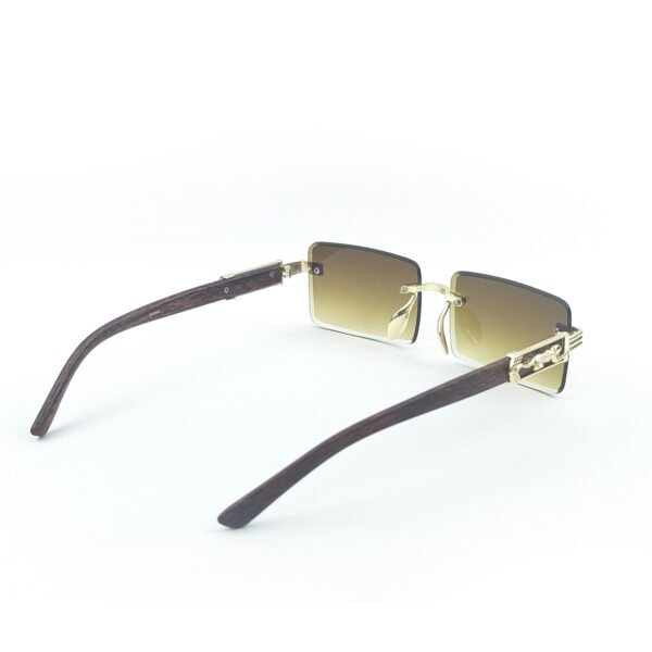 Golden Wooden Brown Rimless sunglasses - OScarEye