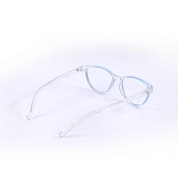 Transparent White & Blue Cateye Eyeglasses-OscarEye