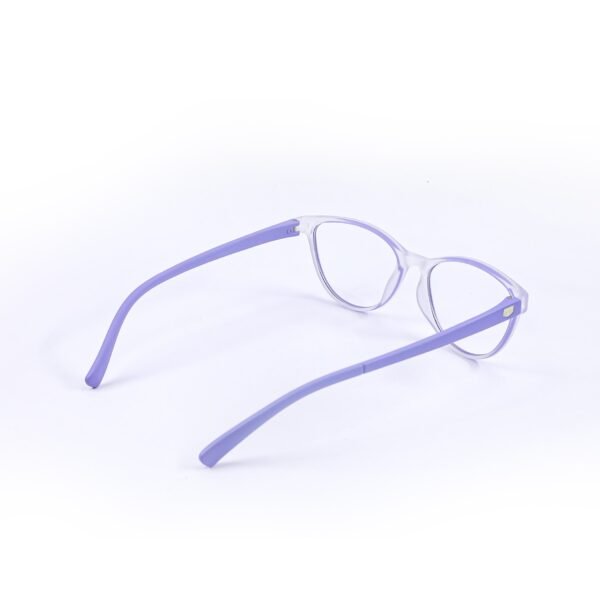 Transparent White & Purple Cateye Eyeglasses-OscarEye