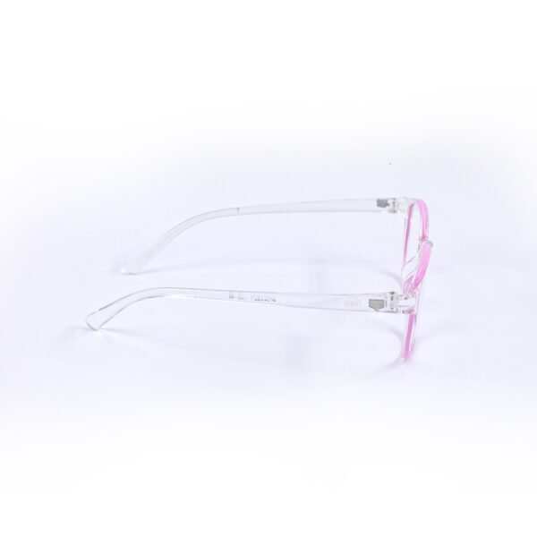 Transparent White & Pink Oval Eyeglasses-OscarEye