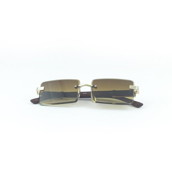 Golden Wooden Brown Rimless sunglasses - OScarEye