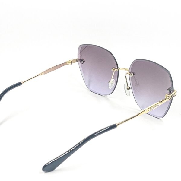 Golden & Purple Metal Rimless Sunglasses