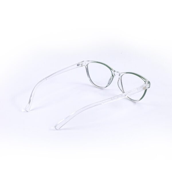 Transparent White & Green Cateye Eyeglasses-OscarEye