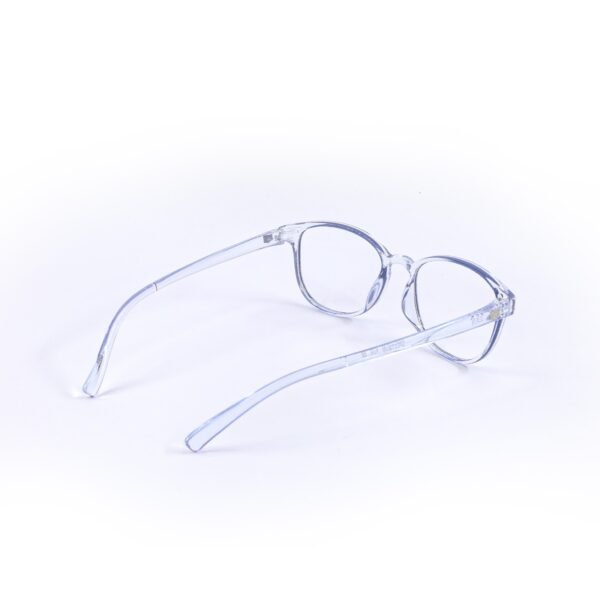 Transparent White & Blue Oval Eyeglasses-OscarEye