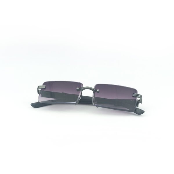 Grey & Purple Rectangle Rimless Sunglasses
