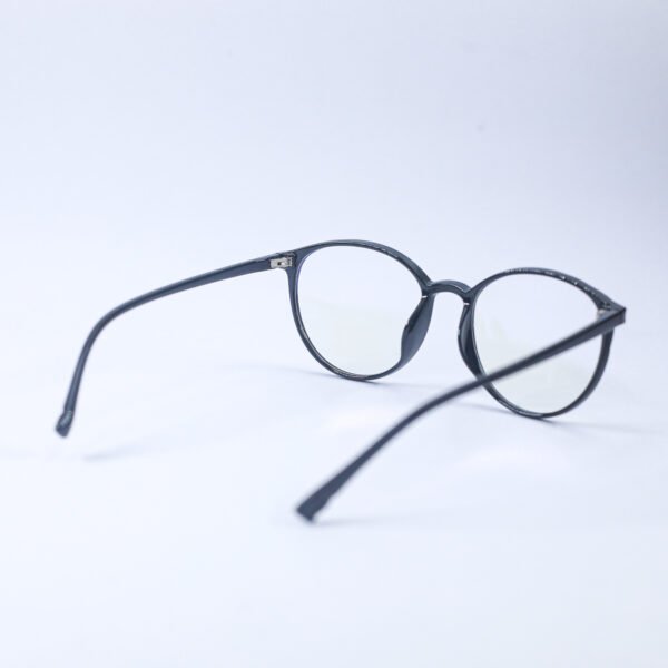 Glossy Black Panto Round Eyeglasses-OscarEye