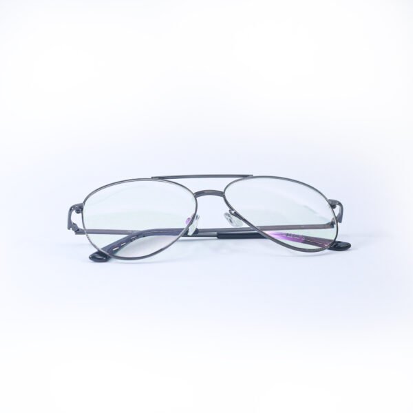 Grey Metallic Aviator Eyeglasses-OscarEye