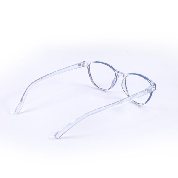 Transparent White & Royal Blue Cateye Eyeglasses-OscarEye