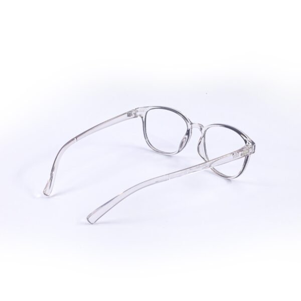 Transparent White & Brown Oval Eyeglasses-OscarEye