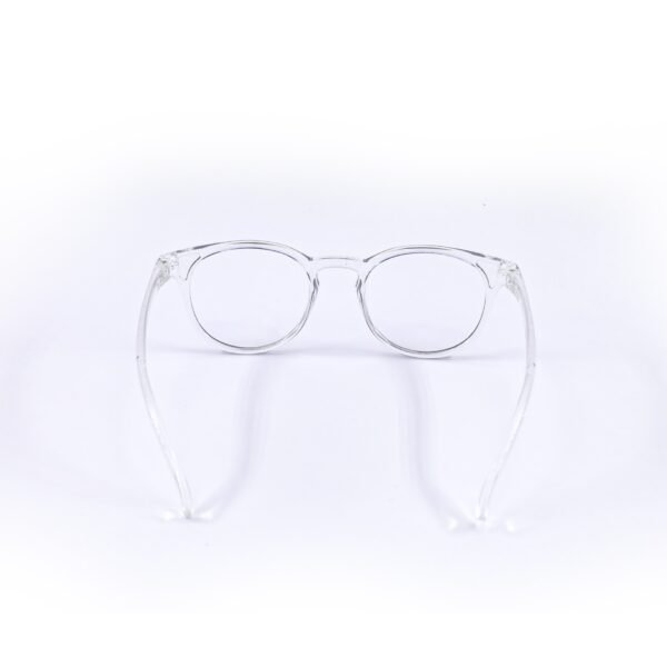 Transparent White & Black Panto Round Eyeglasses-OscarEye