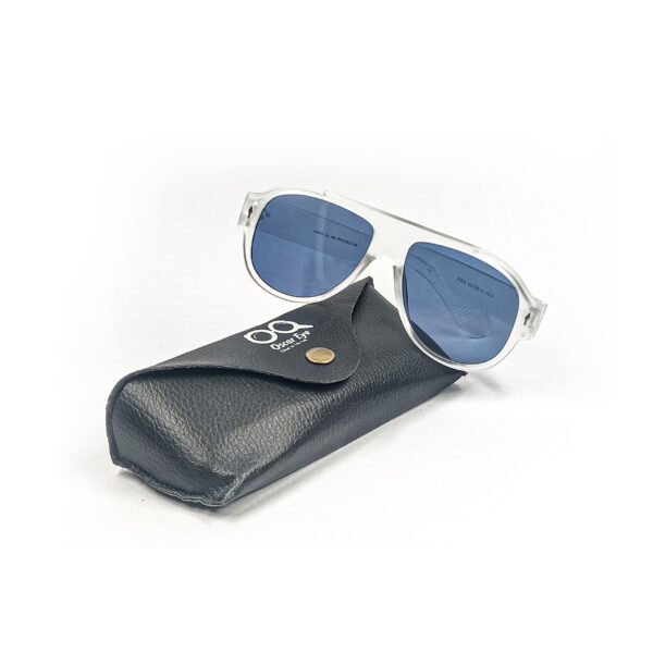 Transparent White & Blue Clubmaster Sunglasses