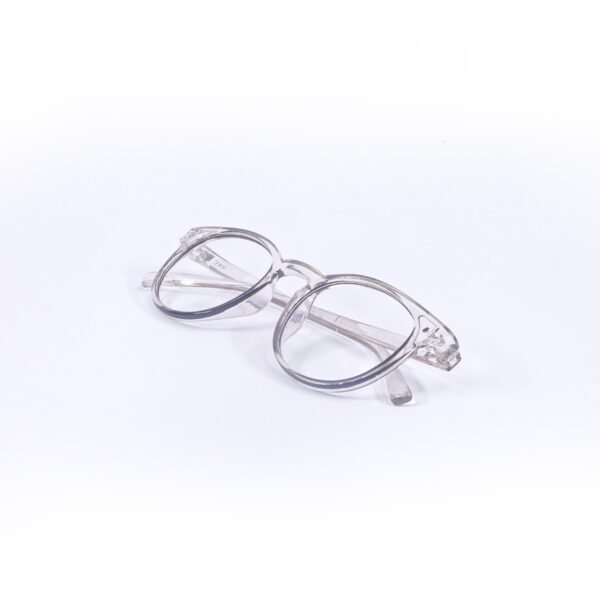 Transparent White & Brown Panto Round Eyeglasses-OscarEye