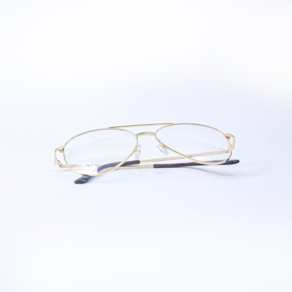 Golden Metallic Aviator Eyeglasses-OscarEye
