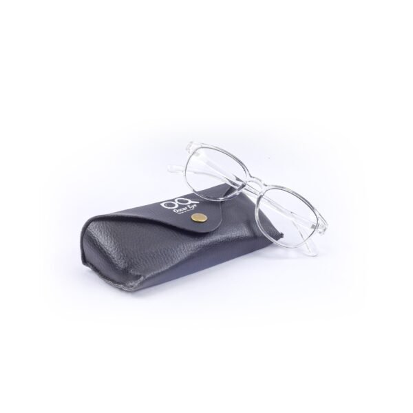 Transparent White & Black Oval Eyeglasses-OscarEye