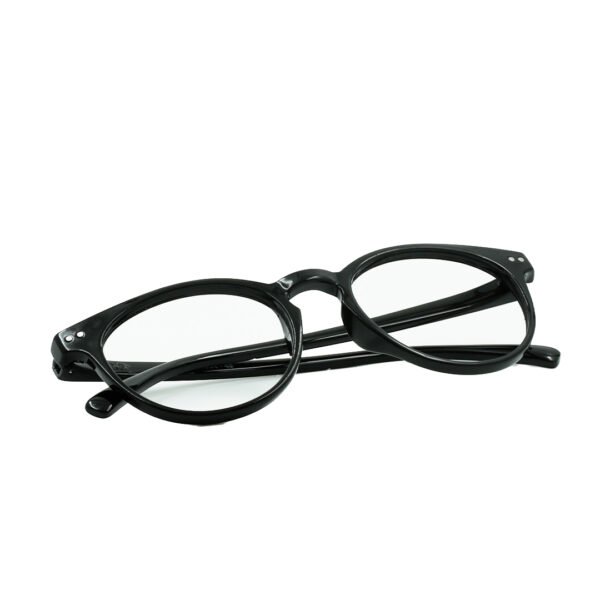 Black Panto Round Eyeglasses-OscarEye