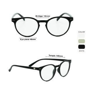 Black Panto Round Eyeglasses-oscareye
