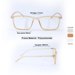 Matt Orange Rectangle Eyeglasses-OscarEye