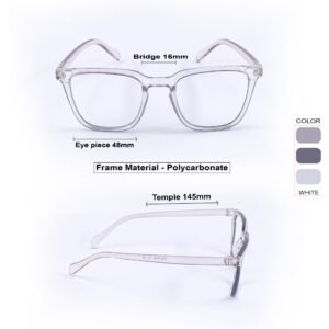 White & Brown Square Eyeglasses-OscarEye