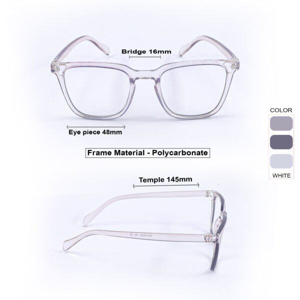 White & Brown Square Eyeglasses-OscarEye