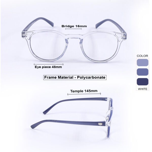 Royal Blue Panto Round Eyeglasses-OscarEye
