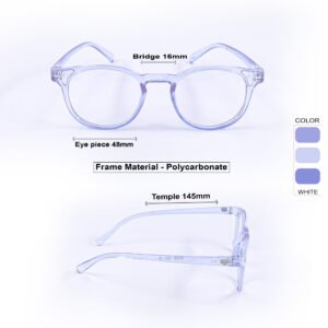 Blue Panto Round dailywear Eyeglasses-OscarEye