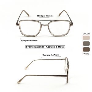 Silver & Pink Square Acetate Eyeglasses-OscarEye