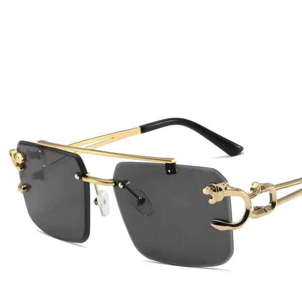 Black & Golden Rimless UV-400 Sunglasses| OscarEye | Carteir| BestSeller |