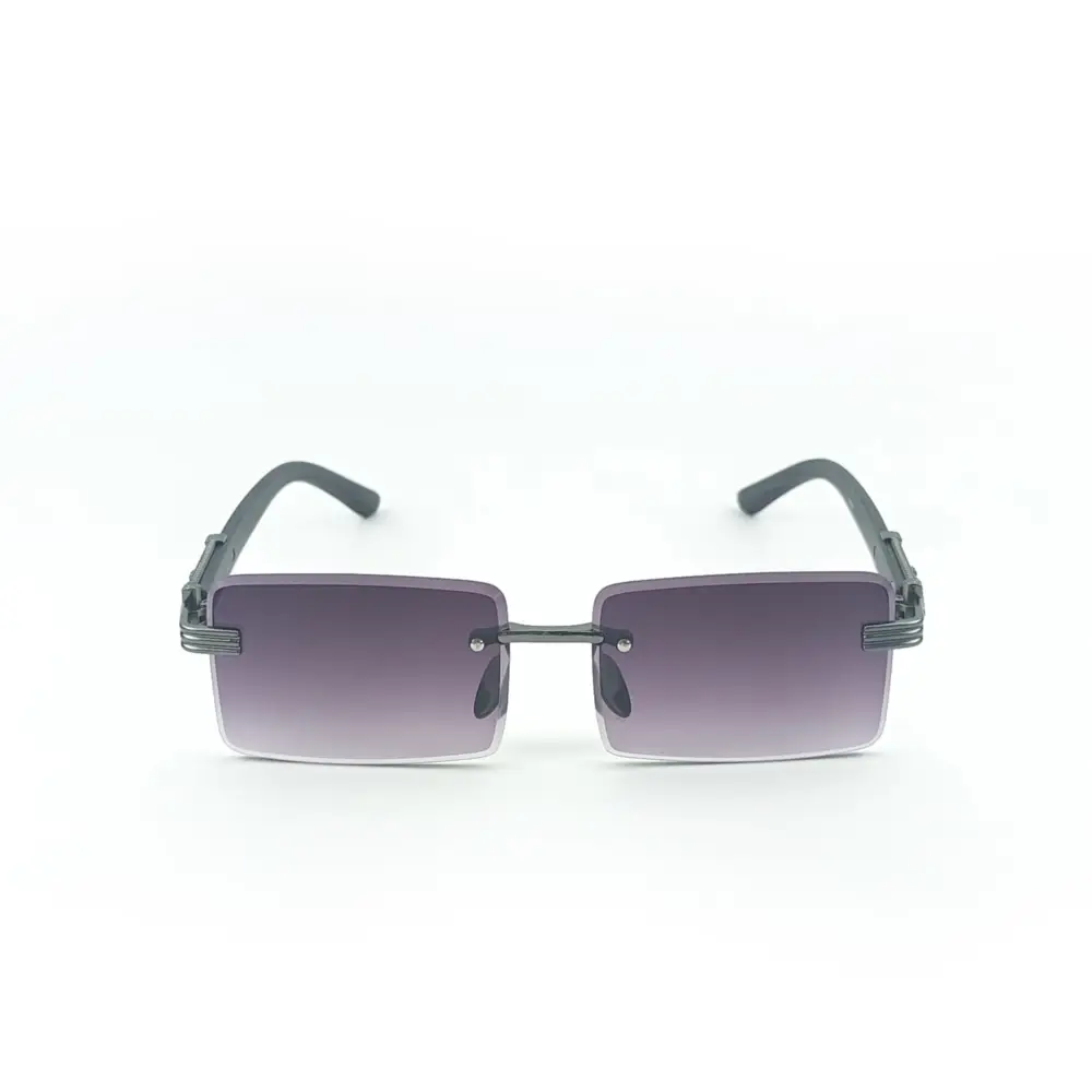 Grey Purple Retro Rectangle Rimless Cartier Sunglasses |OscarEye|