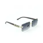 Golden Grey Retro Rectangle Rimless Cartier Sunglasses |OscarEye|