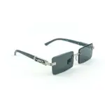 Silver Grey Retro Rectangle Rimless Cartier Sunglasses |OscarEye|