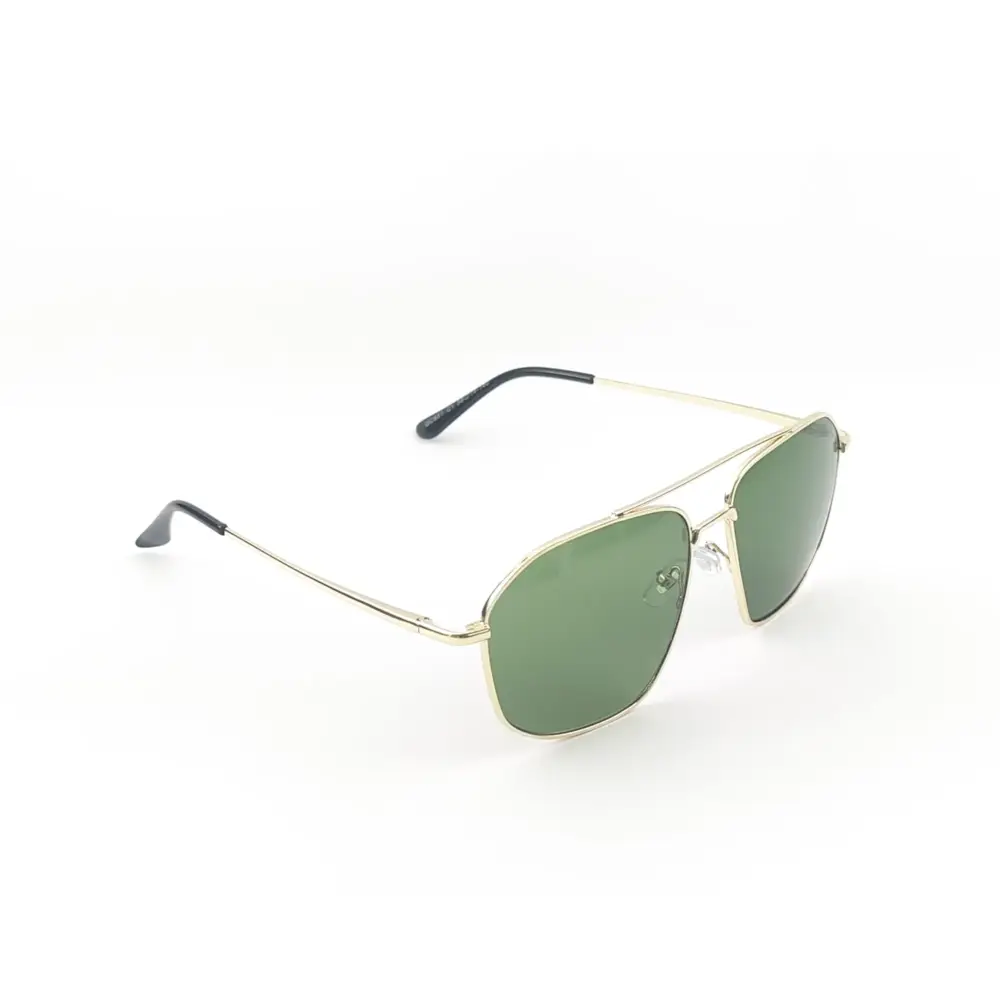 Golden Green Retro Aviator Metal Power Sunglasses|OscarEye|